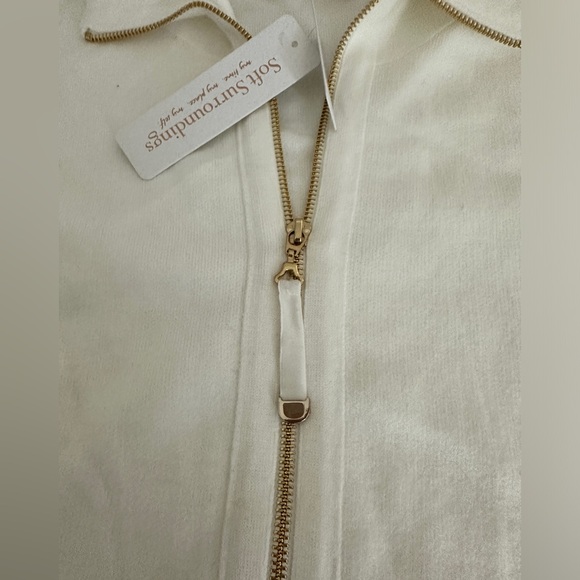 Soft Surroundings NWT Women’s Usonia Zip Sweater Ivory Sz small Cardigan - Picture 3 of 7
